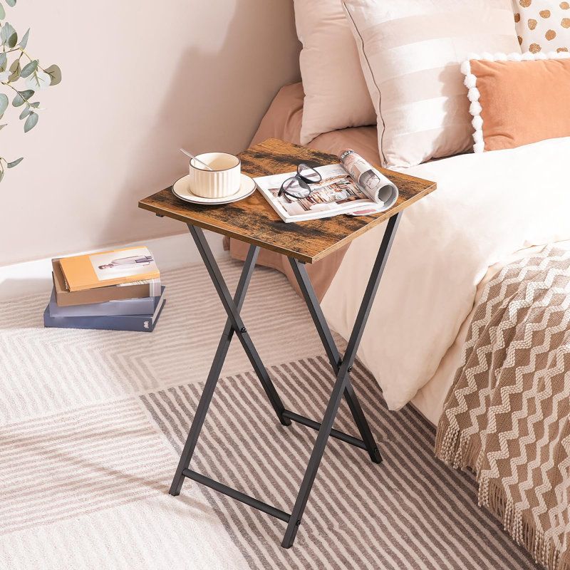 Latitude Run Folding Tv Tray Table Versatile Side Table For Snacks Work In Small Spaces